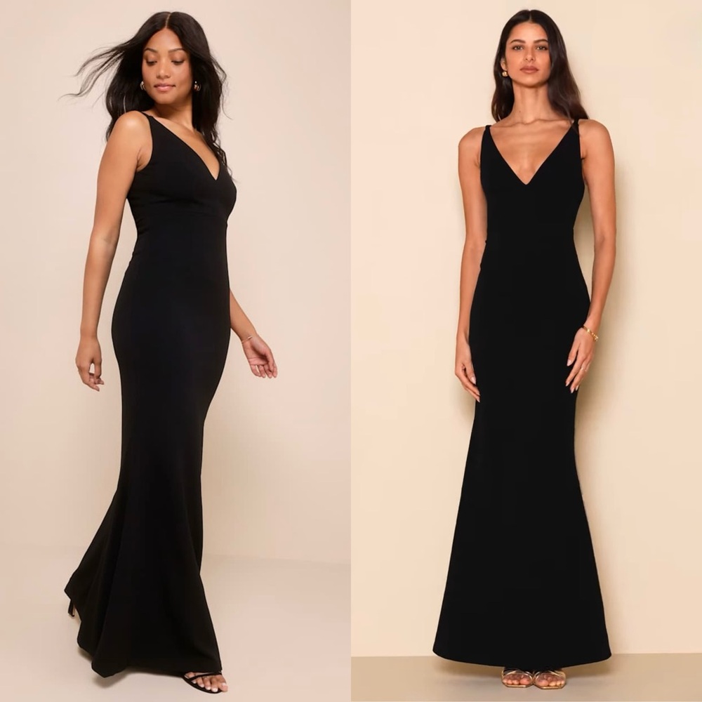 LULUS Sleeveless V-Neck Mermaid Skirt Formal Quiet Luxury Wedding Guest Dress L - Picture 5 of 10